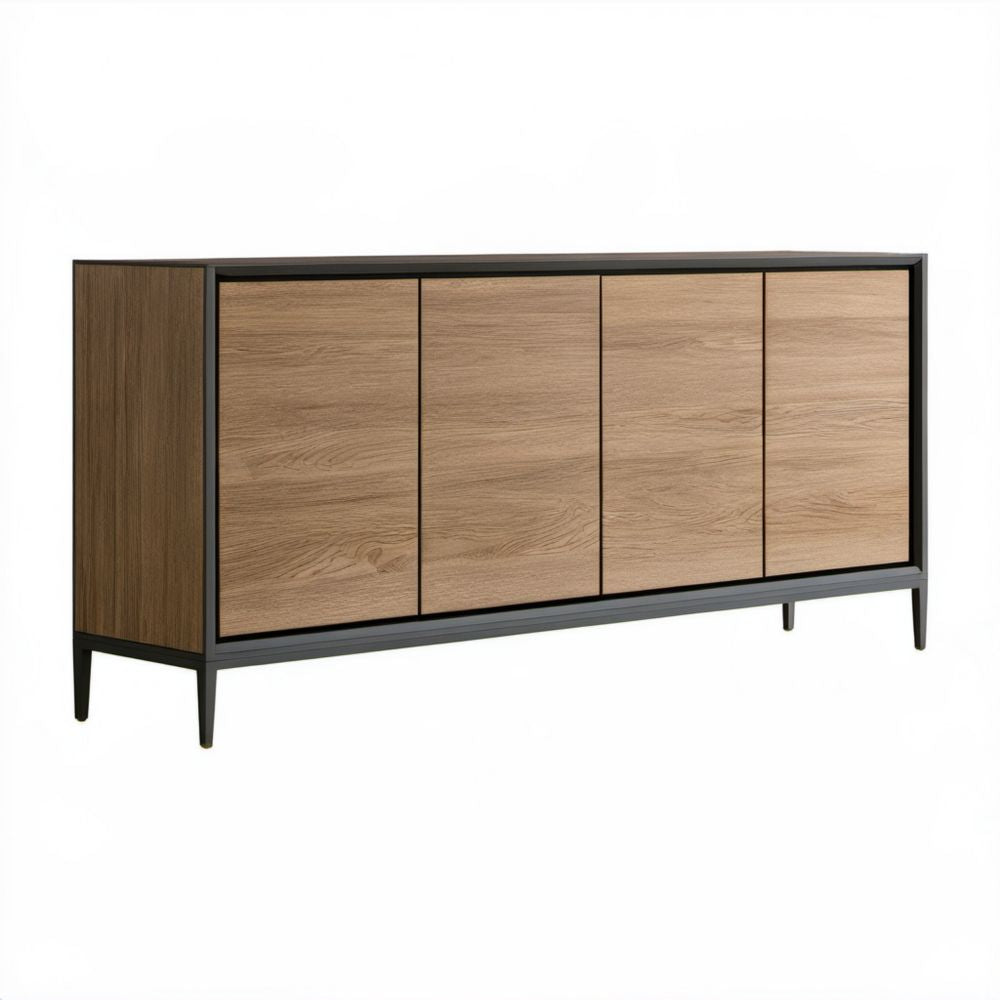 Kredens 4-drzwiowy brązowy z płyty wiórowej laminowanej 160 x 40 x 85 cm